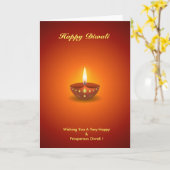 Gepersonaliseerde deklaagdiwali-lamp kaart (Gele Bloem)