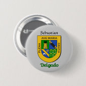 Gepersonaliseerde Delgado Historisch Schild Ronde Button 5,7 Cm (Voorkant /achterkant)