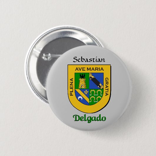 Gepersonaliseerde Delgado Historisch Schild Ronde Button 5,7 Cm (Voorkant /achterkant)