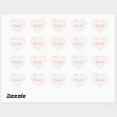 Gepersonaliseerde delicate roze eenvoudig hart Sti Sticker (Vel)