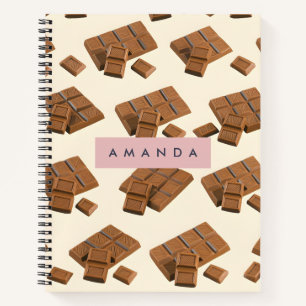 Gepersonaliseerde Delicious Chocolate Bar Patroon Notitieboek