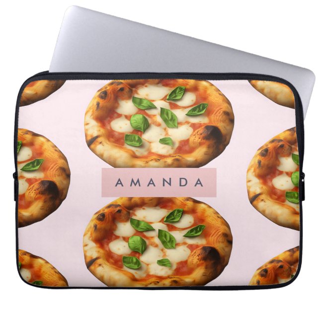 Gepersonaliseerde Delicious Pizza Design Laptop Sleeve (Voorkant)