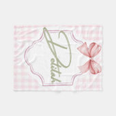 Gepersonaliseerde Delilah Baby Girl Nursery Gingha Fleece Deken (Voorkant (Horizontaal))