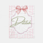Gepersonaliseerde Delilah Baby Girl Nursery Gingha Fleece Deken (Voorkant)