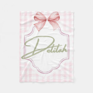 Gepersonaliseerde Delilah Baby Girl Nursery Gingha Fleece Deken