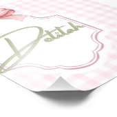 Gepersonaliseerde Delilah Baby Girl Nursery Gingha Foto Afdruk (Hoek)