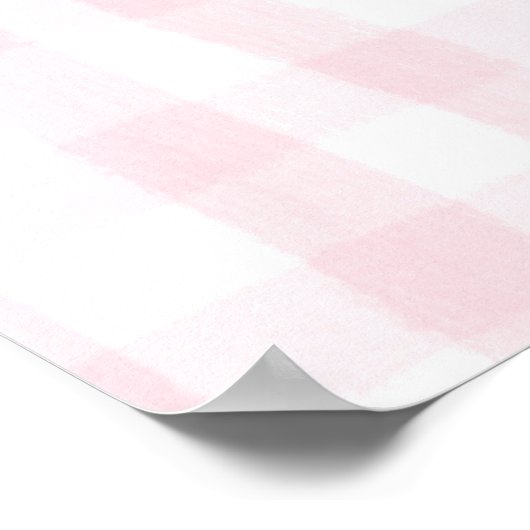 Gepersonaliseerde Delilah Baby Girl Nursery Gingha Poster (Hoek)