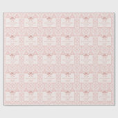 Gepersonaliseerde Demask Blush Pink Coquette mijlp Cadeaupapier (Vlak)