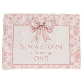 Gepersonaliseerde Demask Blush Pink Coquette mijlp Groot Cadeauzakje