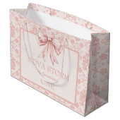 Gepersonaliseerde Demask Blush Pink Coquette mijlp Groot Cadeauzakje (Achterkant Gekanteld)