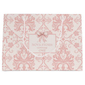 Gepersonaliseerde Demask Blush Pink Coquette mijlp Groot Cadeauzakje (Voorkant)