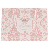 Gepersonaliseerde Demask Blush Pink Coquette mijlp Groot Cadeauzakje (Achterkant)