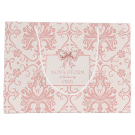 Gepersonaliseerde Demask Blush Pink Coquette mijlp Groot Cadeauzakje