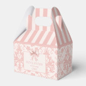 Gepersonaliseerde demask Blush Roze Coquette Verja Bedankdoosjes (Achterkant)