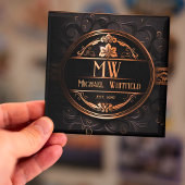 Gepersonaliseerde Demask Monogram Magnet