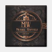 Gepersonaliseerde  Demask Monogram Magnet (Voorkant)