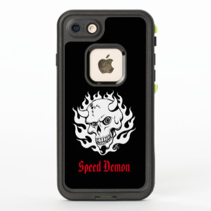 Gepersonaliseerde demon schedel in vlammen