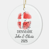 Gepersonaliseerde Denemarken Ornament, Denemarken Keramisch Ornament (Links)