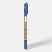 Gepersonaliseerde denim & leer met roze strik Case-Mate iPhone case (Achterkant / Rechts)