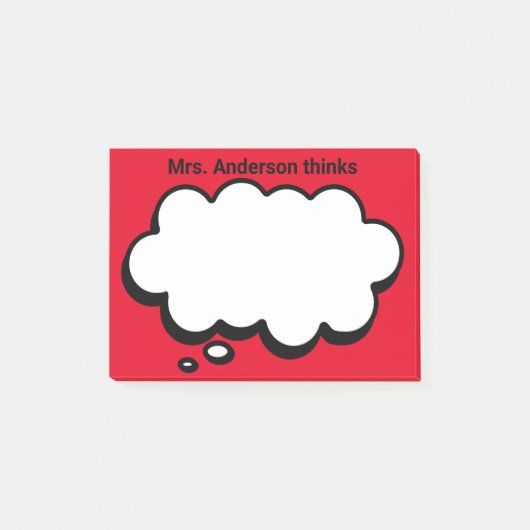 Gepersonaliseerde denkbubbel van de leraar Post-it Post-it® Notes (Voorkant)