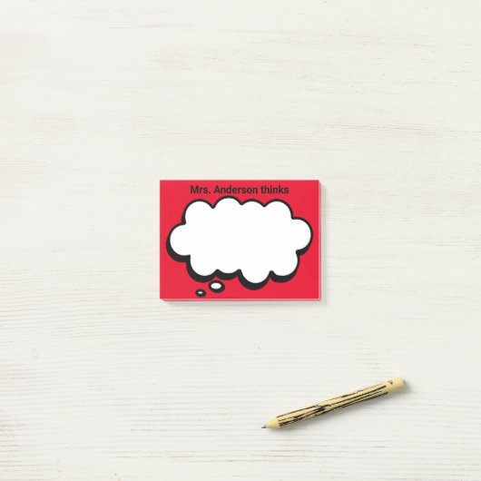 Gepersonaliseerde denkbubbel van de leraar Post-it Post-it® Notes (Op bureau)