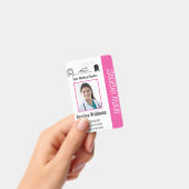 Gepersonaliseerde Dentist Kantoor Logo Foto ID Roz Badge (Handheld)