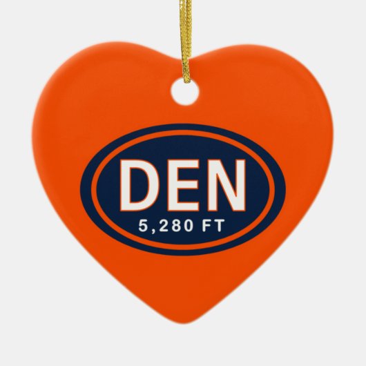 Gepersonaliseerde Denver CO 5,280 FT Hart Ornament (Voorkant)