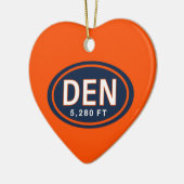 Gepersonaliseerde Denver CO 5,280 FT Hart Ornament (Links)
