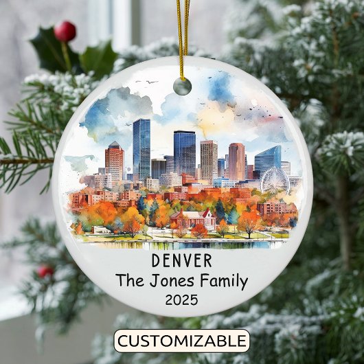 Gepersonaliseerde Denver Ornament, Colorado State Keramisch Ornament