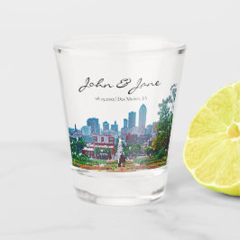 Gepersonaliseerde Des Moines Iowa Skyline Shot Gla Glas
