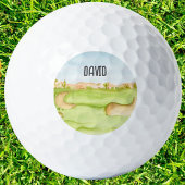 Gepersonaliseerde Desert Golf Course Waterverf Golfballen