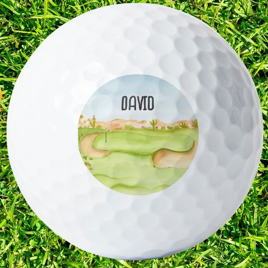 Gepersonaliseerde Desert Golf Course Waterverf Golfballen