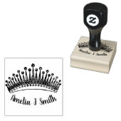 Gepersonaliseerde design kroon rubberstempel (Gestempeld)