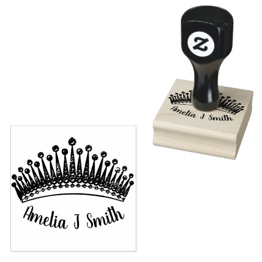 Gepersonaliseerde design kroon rubberstempel (Gestempeld)