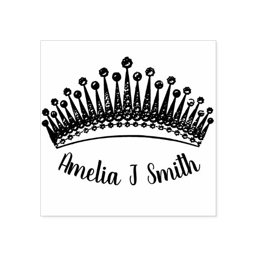 Gepersonaliseerde design kroon rubberstempel (Afrduk)
