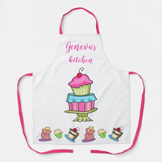 Gepersonaliseerde dessert schort (Voorkant)