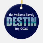 Gepersonaliseerde Destin Beach Trip Foto op Terug Keramisch Ornament (Voorkant)
