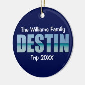 Gepersonaliseerde Destin Beach Trip Foto op Terug Keramisch Ornament (Links)