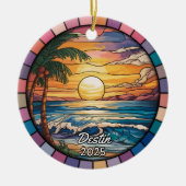 Gepersonaliseerde Destin Ornament, Florida Keramisch Ornament (Voorkant)