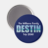 Gepersonaliseerde Destiny Beach Trip Cool Blue Magneet (Voorkant / Achterkant)