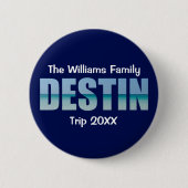 Gepersonaliseerde Destiny Beach Trip Cool Blue Ronde Button 5,7 Cm (Voorkant)