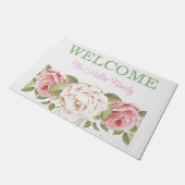 Gepersonaliseerde deurmat bloemen gepersonaliseerd (Schuin)