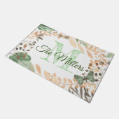 Gepersonaliseerde deurmat bloemen gepersonaliseerd (Schuin)