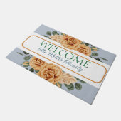 Gepersonaliseerde deurmat bloemen gepersonaliseerd (Schuin)
