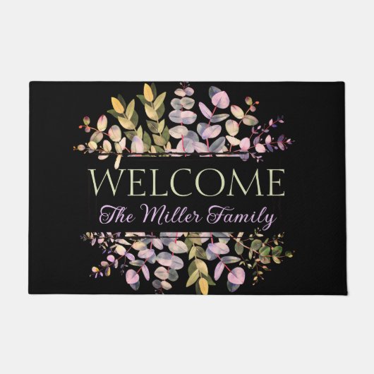 Gepersonaliseerde deurmat bloemen gepersonaliseerd (Voorkant)