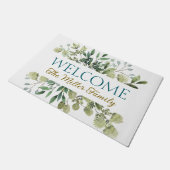 Gepersonaliseerde deurmat bloemen gepersonaliseerd (Schuin)