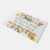 Gepersonaliseerde deurmat bloemen gepersonaliseerd (Schuin)