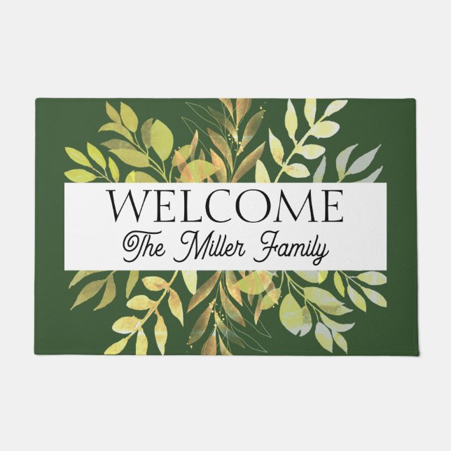 Gepersonaliseerde deurmat bloemen gepersonaliseerd (Voorkant)