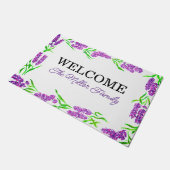 Gepersonaliseerde deurmat bloemen gepersonaliseerd (Schuin)