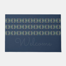 Gepersonaliseerde deurmat in blauw